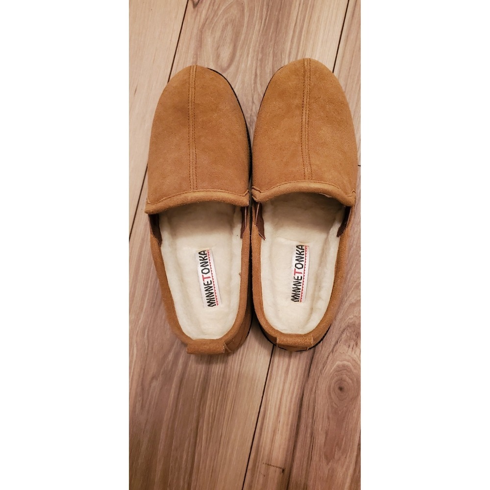 Minnetonka Leather Shoes Buckskin Color Women's Sherling Interior Size 8